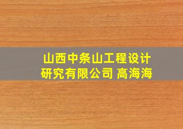 山西中条山工程设计研究有限公司 高海海